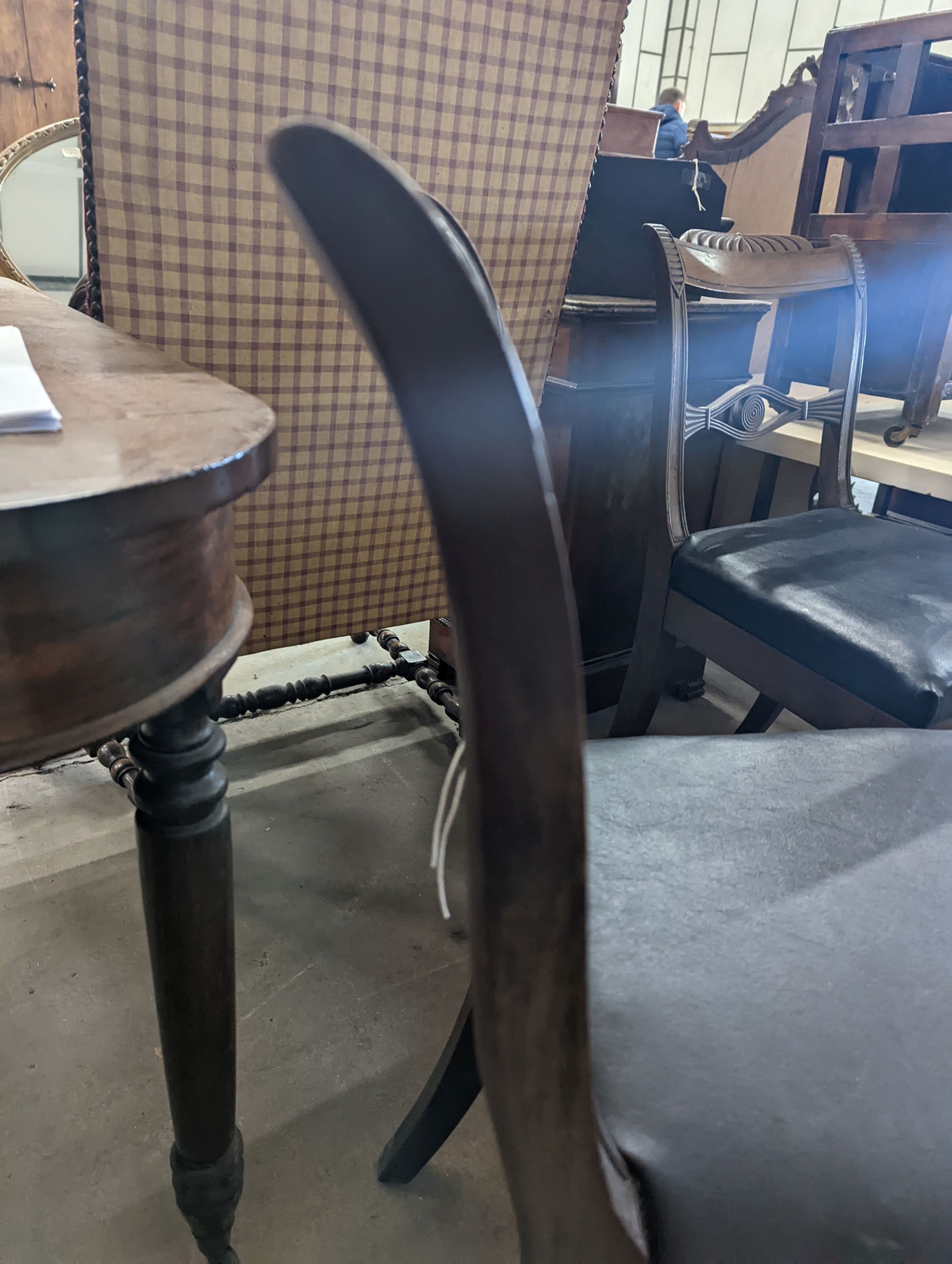 A pair of Regency mahogany dining chairs